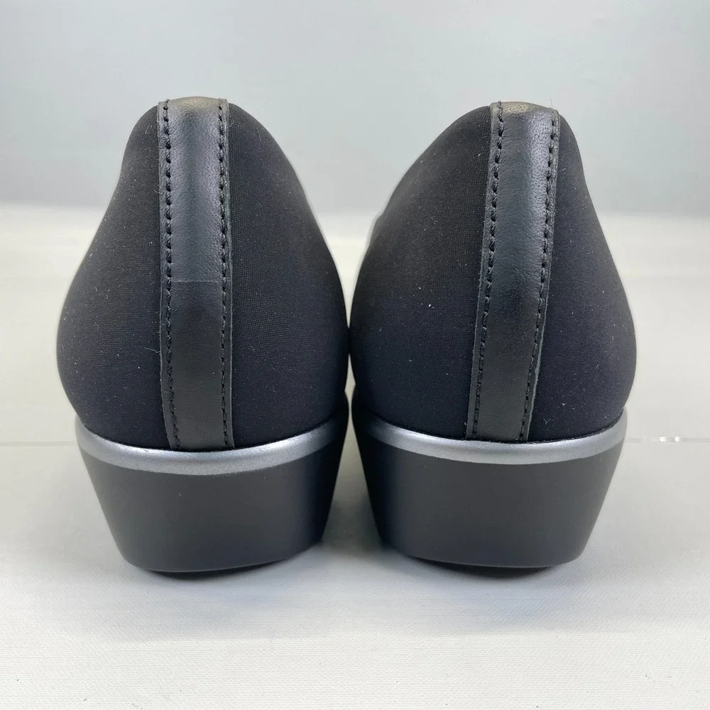 SAS Bliss Wedge Loafers Womens Size 8.5 M Black Stretch Slip On Comfort Shoes